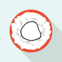 Top view sushi icon, flat style vector