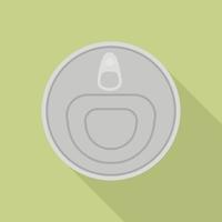 Top view tin can icon, flat style vector