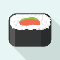 Soy sushi roll icon, flat style vector