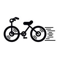 icono de bicicleta corriendo, estilo simple vector