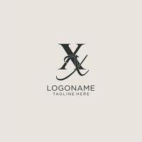 monograma de letras iniciales xx con elegante estilo de lujo. identidad corporativa y logotipo personal vector