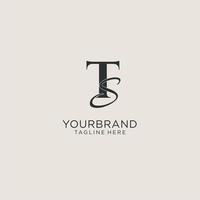 Initials TS letter monogram with elegant luxury style. Corporate identity and personal logo vector