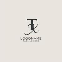 monograma de letras iniciales tx con elegante estilo de lujo. identidad corporativa y logotipo personal vector