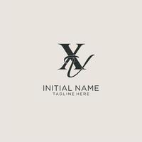 monograma de letras iniciales xv con elegante estilo de lujo. identidad corporativa y logotipo personal vector