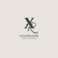 Initials XR letter monogram with elegant luxury style. Corporate identity and personal logo vector