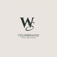 Initials WS letter monogram with elegant luxury style. Corporate identity and personal logo vector