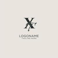 monograma de letras iniciales xt con elegante estilo de lujo. identidad corporativa y logotipo personal vector