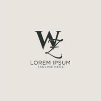 Initials WZ letter monogram with elegant luxury style. Corporate identity and personal logo vector