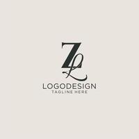 monograma de letras iniciales zl con elegante estilo de lujo. identidad corporativa y logotipo personal vector