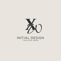 monograma de letras iniciales xw con elegante estilo de lujo. identidad corporativa y logotipo personal vector