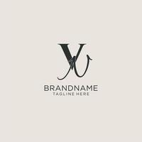 iniciales vn carta monograma con elegante estilo de lujo. identidad corporativa y logotipo personal vector