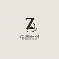 Initials ZE letter monogram with elegant luxury style. Corporate identity and personal logo vector