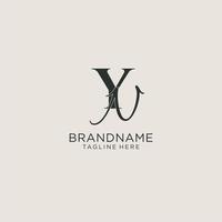 Initials YN letter monogram with elegant luxury style. Corporate identity and personal logo vector