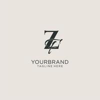 Initials ZF letter monogram with elegant luxury style. Corporate identity and personal logo vector