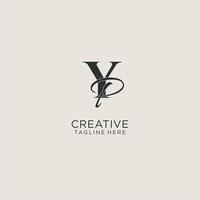 Initials YP letter monogram with elegant luxury style. Corporate identity and personal logo vector