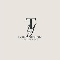 Initials TY letter monogram with elegant luxury style. Corporate identity and personal logo vector