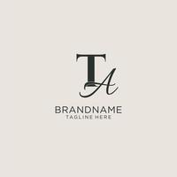 Initials TA letter monogram with elegant luxury style. Corporate identity and personal logo vector