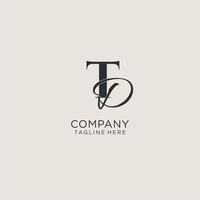 Initials TD letter monogram with elegant luxury style. Corporate identity and personal logo vector