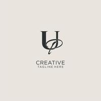 Initials UP letter monogram with elegant luxury style. Corporate identity and personal logo vector