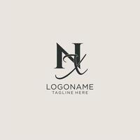 Initials NX letter monogram with elegant luxury style. Corporate identity and personal logo vector