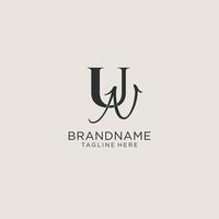 Initials UN letter monogram with elegant luxury style. Corporate identity and personal logo vector