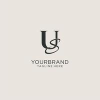 Initials US letter monogram with elegant luxury style. Corporate identity and personal logo vector