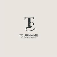 Initials TE letter monogram with elegant luxury style. Corporate identity and personal logo vector