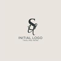 Initials SU letter monogram with elegant luxury style. Corporate identity and personal logo vector