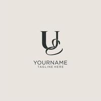 Initials UE letter monogram with elegant luxury style. Corporate identity and personal logo vector