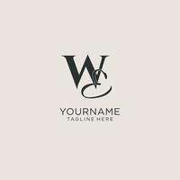 Initials WE letter monogram with elegant luxury style. Corporate identity and personal logo vector