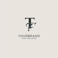 Initials TF letter monogram with elegant luxury style. Corporate identity and personal logo vector