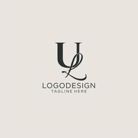 Initials UL letter monogram with elegant luxury style. Corporate identity and personal logo vector