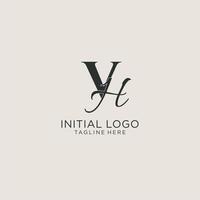 monograma de letras iniciales vh con elegante estilo de lujo. identidad corporativa y logotipo personal vector