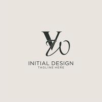 iniciales vw carta monograma con elegante estilo de lujo. identidad corporativa y logotipo personal vector