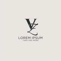 Initials VZ letter monogram with elegant luxury style. Corporate identity and personal logo vector