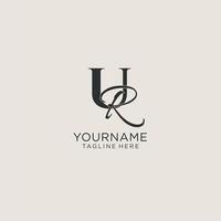 Initials UR letter monogram with elegant luxury style. Corporate identity and personal logo vector