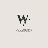 Initials WT letter monogram with elegant luxury style. Corporate identity and personal logo vector