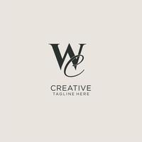 Initials WC letter monogram with elegant luxury style. Corporate identity and personal logo vector