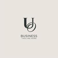 Initials UO letter monogram with elegant luxury style. Corporate identity and personal logo vector