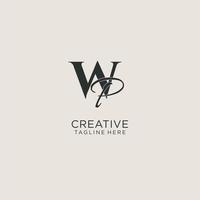 Initials WP letter monogram with elegant luxury style. Corporate identity and personal logo vector