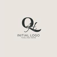 iniciales qh letra monograma con elegante estilo de lujo. identidad corporativa y logotipo personal vector