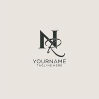 Initials NR letter monogram with elegant luxury style. Corporate identity and personal logo vector