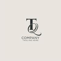 Initials TQ letter monogram with elegant luxury style. Corporate identity and personal logo vector