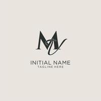 Initials MV letter monogram with elegant luxury style. Corporate identity and personal logo vector
