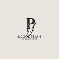 Initials PY letter monogram with elegant luxury style. Corporate identity and personal logo vector