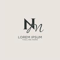 Initials NM letter monogram with elegant luxury style. Corporate identity and personal logo vector