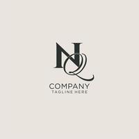 Initials NQ letter monogram with elegant luxury style. Corporate identity and personal logo vector