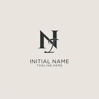 Initials NI letter monogram with elegant luxury style. Corporate identity and personal logo vector