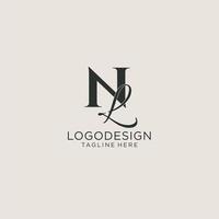 monograma de letras iniciales nl con elegante estilo de lujo. identidad corporativa y logotipo personal vector