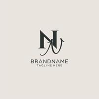 Initials NN letter monogram with elegant luxury style. Corporate identity and personal logo vector